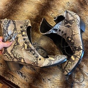 MODERN VICE Snakeskin Ankle Boots